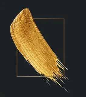 Golden brush stroke emblem